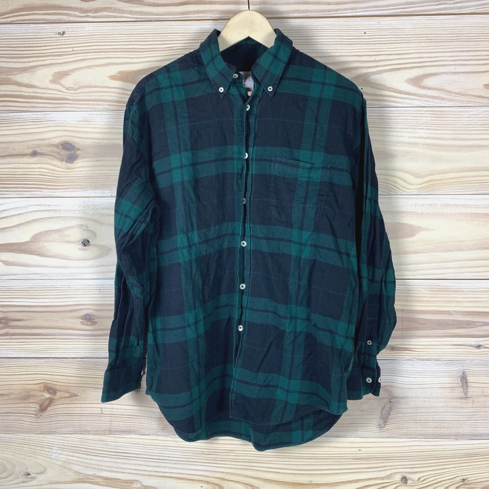 Brooks Brothers 346 Shirt Men‎ Medium Flannel Tartan Plaid Original Polo Shirt